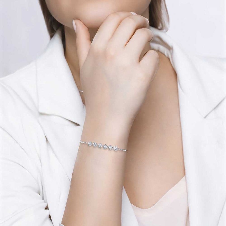 Armb Nder SOKOLOV Jewelry | Silber Armband Mit Zirkonia, Wei