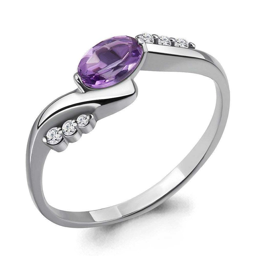 Ringe AQUAMARINE Jewelry | Silber Ring Mit Amethyst Und Zirkonia, Violett