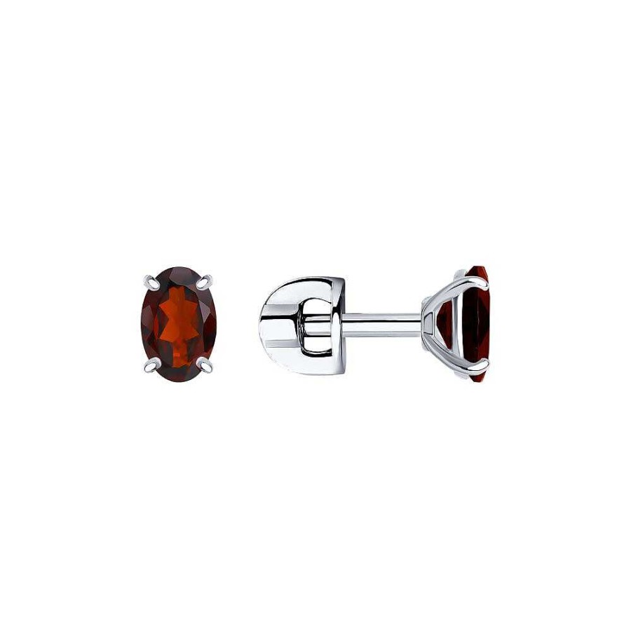 Ohrringe SOKOLOV Jewelry | Silber Ohrstecker Mit Granat, Rot