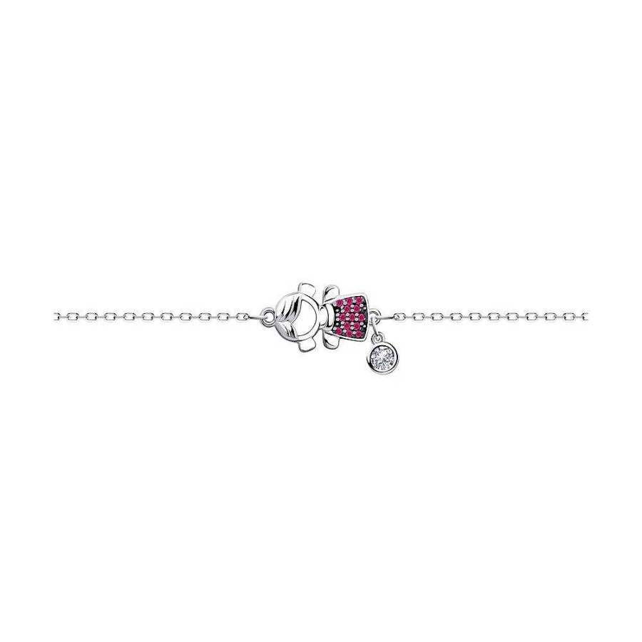 Armb Nder SOKOLOV Jewelry | Silber Armband Mit Swarovski Zirkonia, Pink