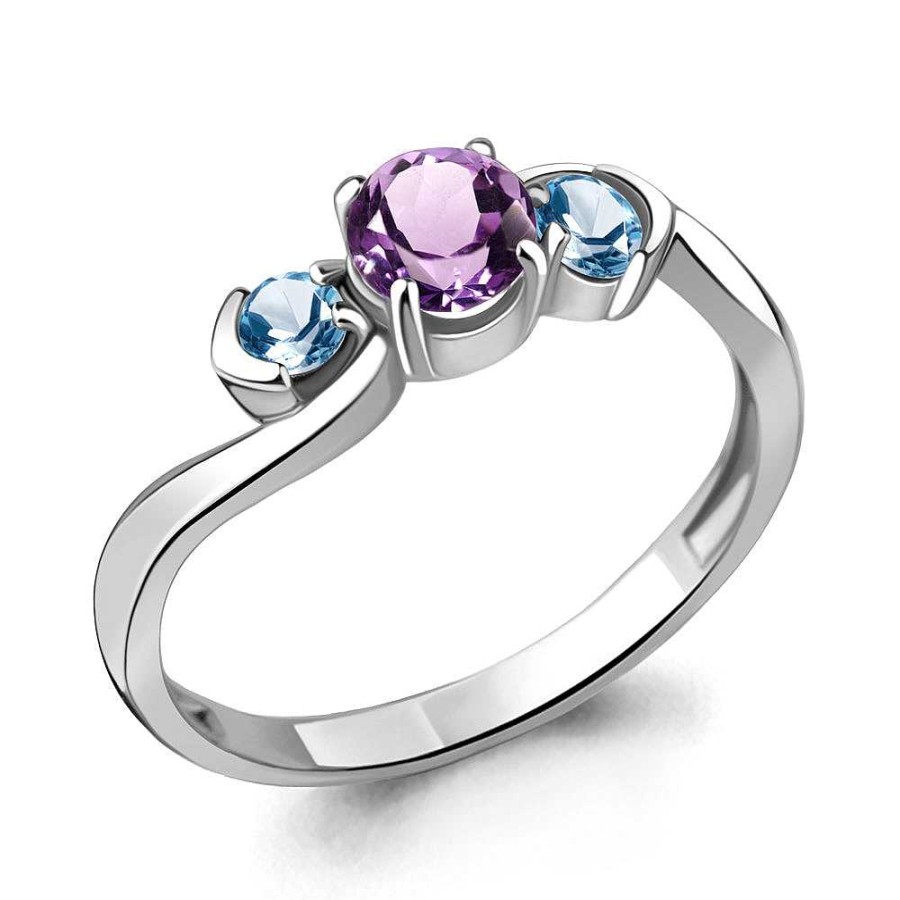 Ringe AQUAMARINE Jewelry | Silber Ring Mit Topas Und Amethyst, Blau/Violett