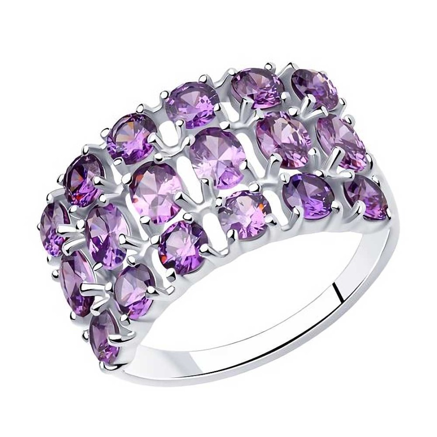 Ringe SOKOLOV Jewelry | Silber Ring Mit Zirkonia, Violett