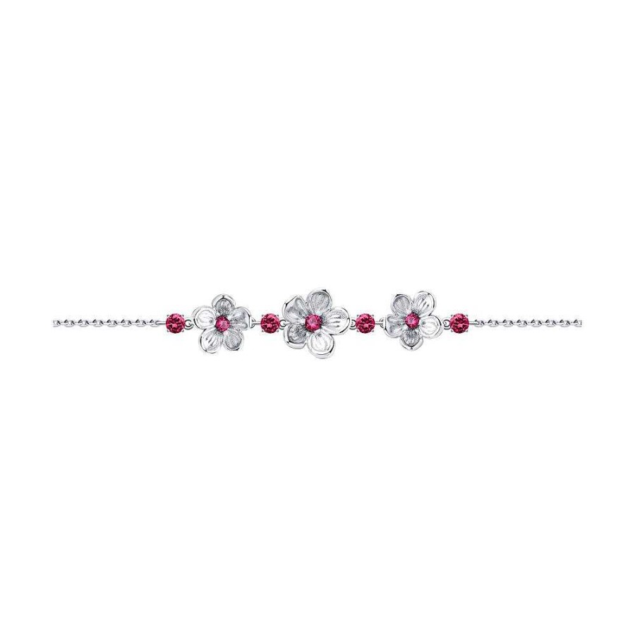 Armb Nder SOKOLOV Jewelry | Silber Armband Mit Emaille Und Zirkonia, Pink