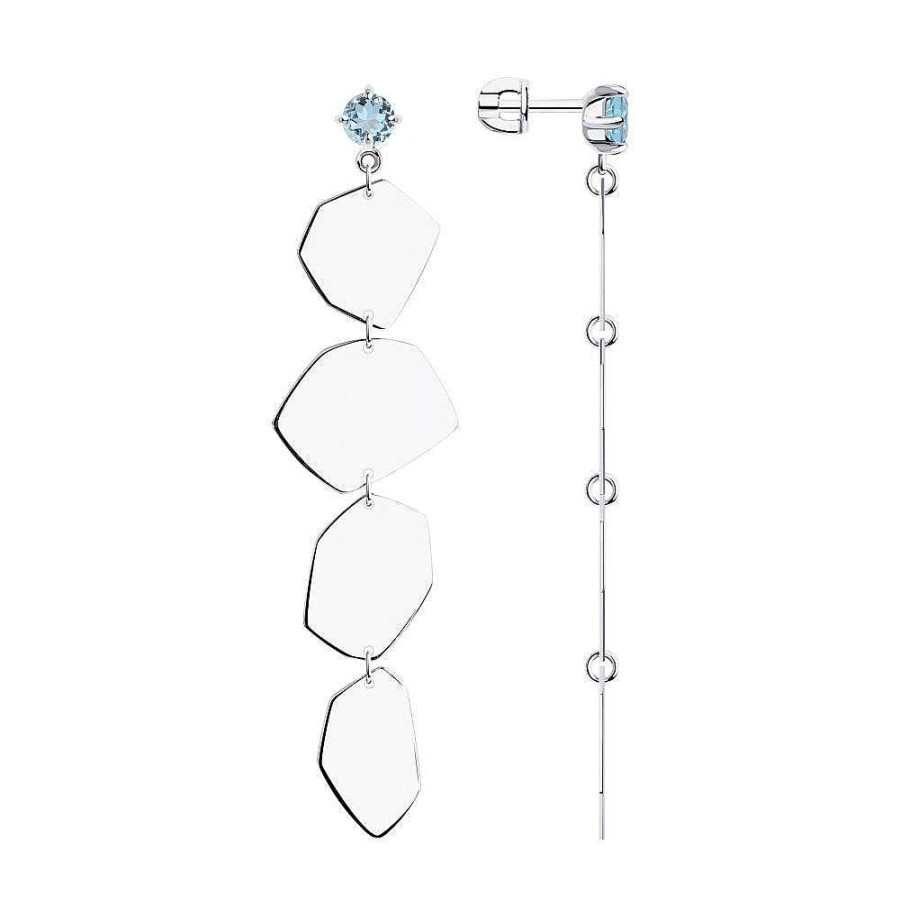 Ohrringe SOKOLOV Jewelry | Silber Ohrstecker Mit Topas, Blau