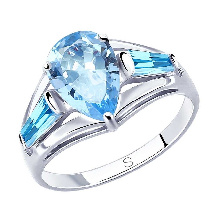 Ringe SOKOLOV Jewelry | Silber Ring Mit Zirkonia, Blau